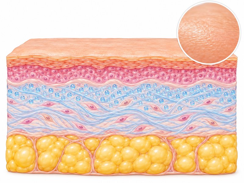 肌に細かく注入の図