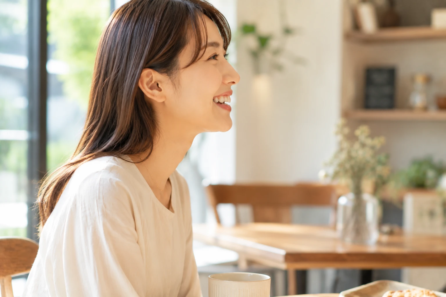 横顔・笑顔のイメージ（イメージ写真・施術結果ではありません）