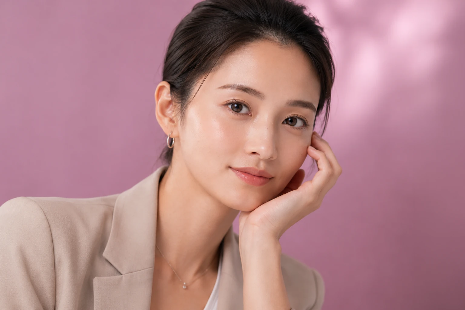 やわらかな表情の女性のイメージ（イメージ写真・施術結果ではありません）