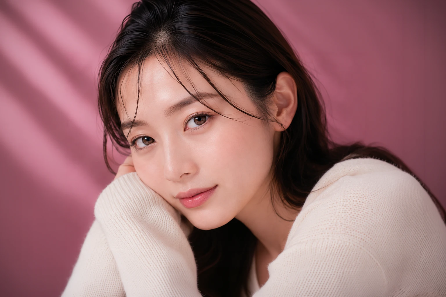 穏やかな微笑みの女性のイメージ（イメージ写真・施術結果ではありません）