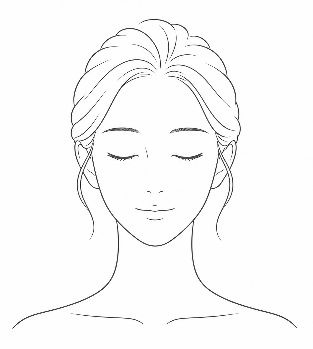 正面から見たお顔を示したイラスト(イメージ)