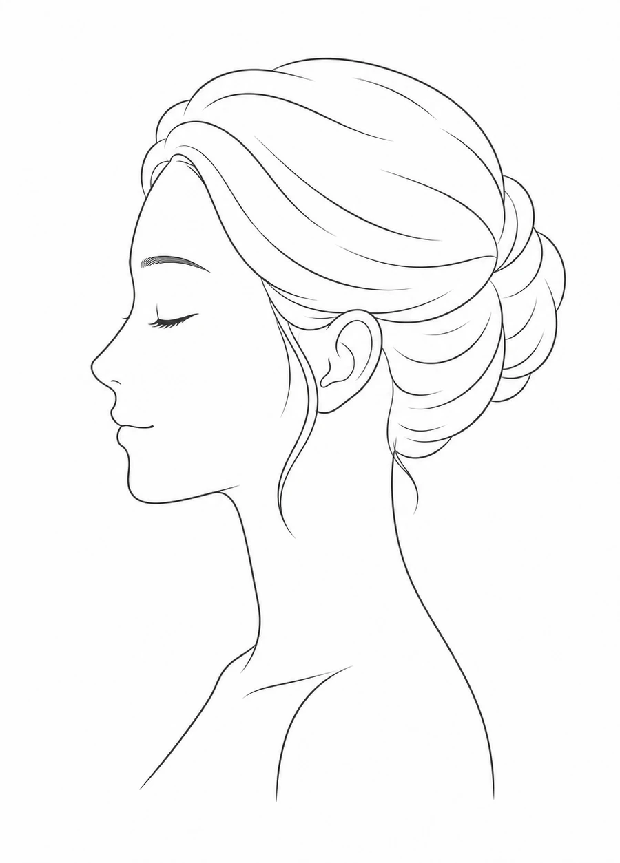 横から見たお顔を示したイラスト（イメージ）