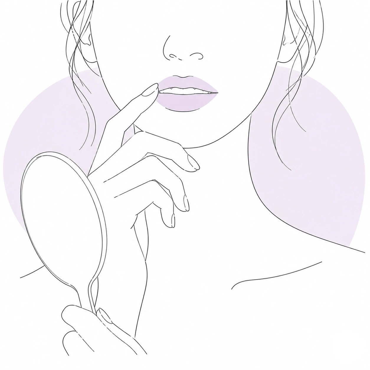同じ唇への施術が重複しているタイプの口元イラスト(イメージ)