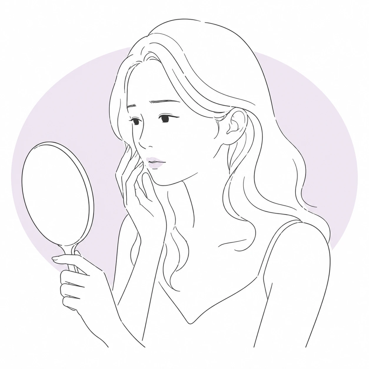 加齢で唇が痩せて口元が寂しく感じるお悩みのイラスト(イメージ)