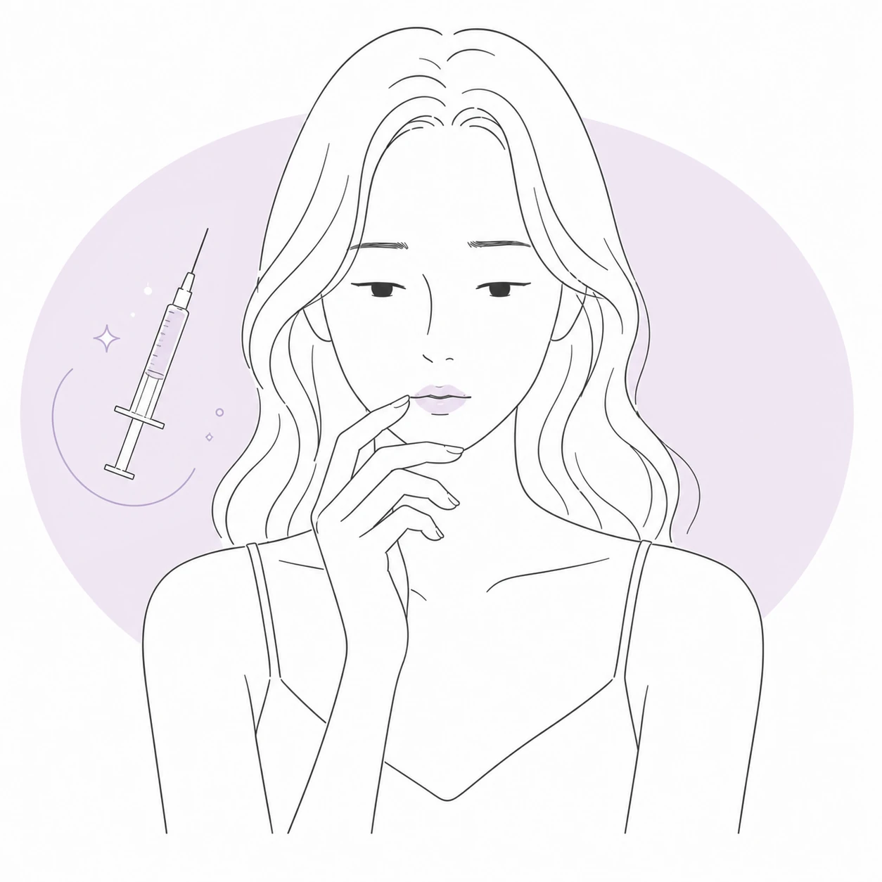ヒアルロン酸が吸収されて元に戻る繰り返しに疲れたお悩みのイラスト(イメージ)