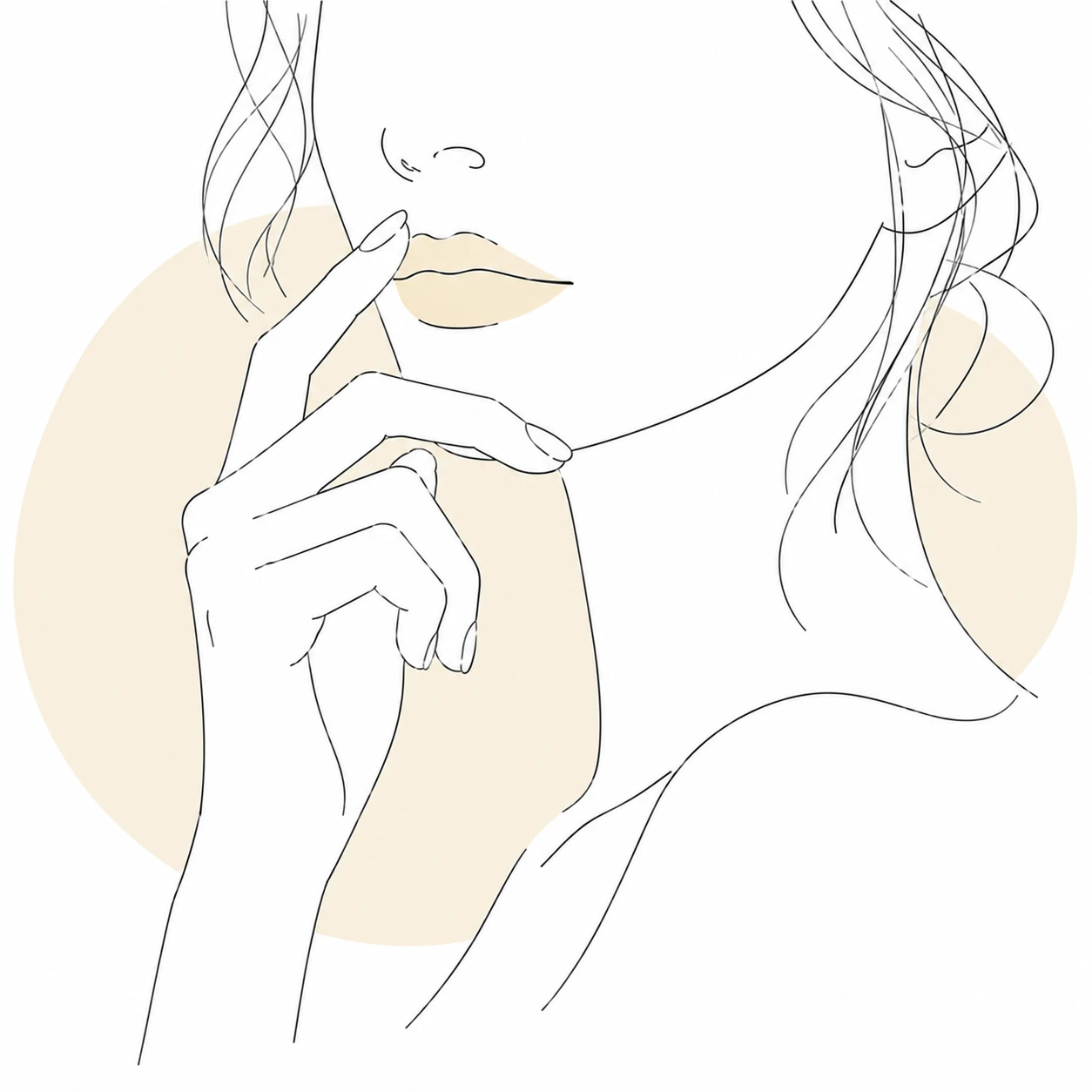 骨格が主な原因のタイプの口元イラスト(イメージ)