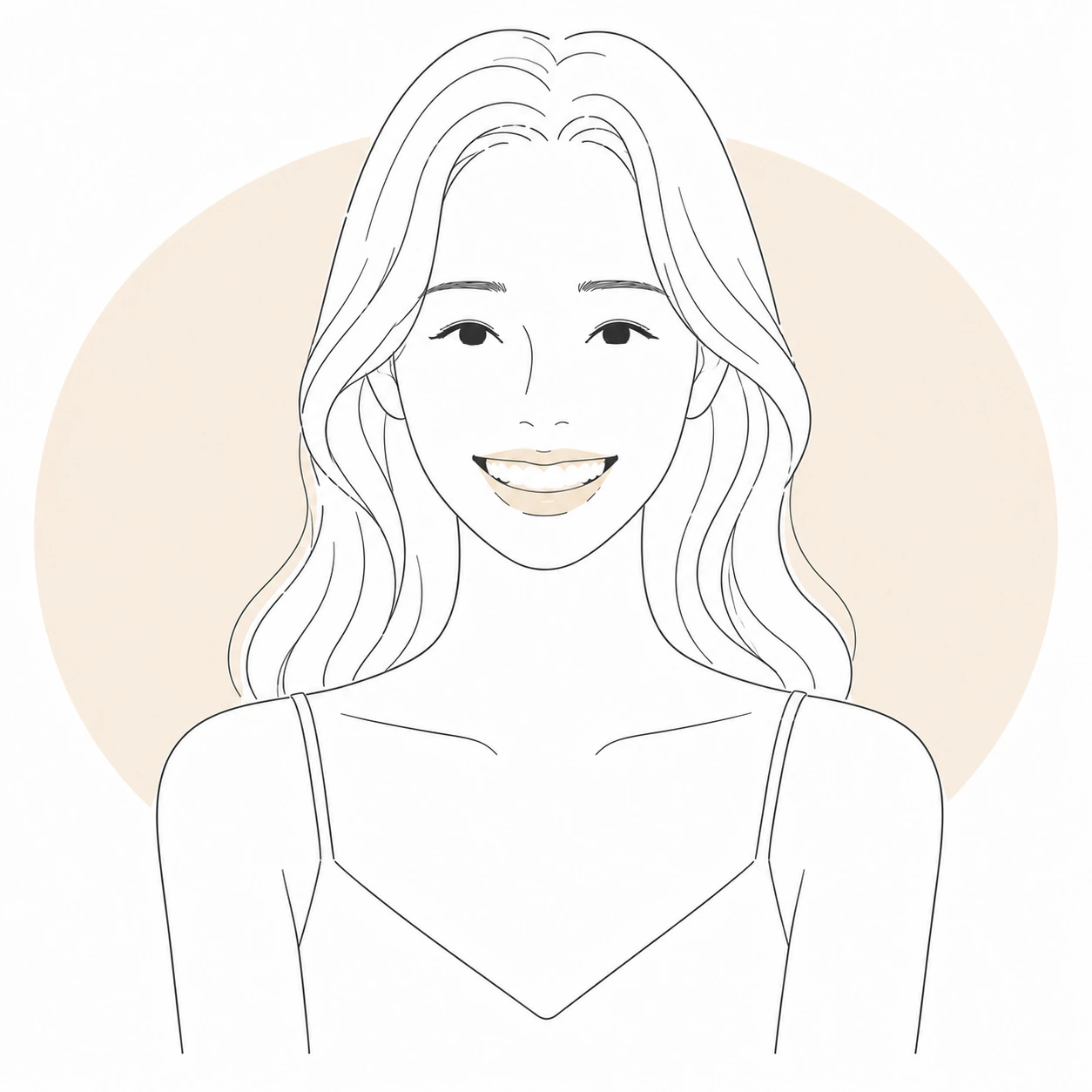 笑うと歯ぐきが大きく見えて口元のバランスが気になるお悩みのイラスト(イメージ)