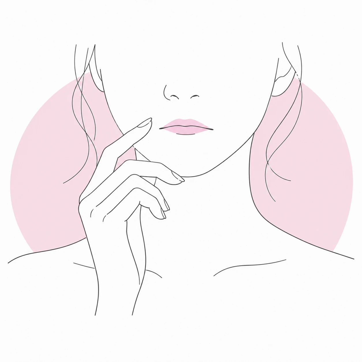 口角の下がりも気になるタイプの口元イラスト(イメージ)