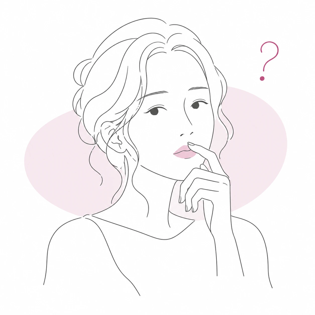 上唇が平坦でキューピッドボウがなくのっぺり見えるお悩みのイラスト(イメージ)