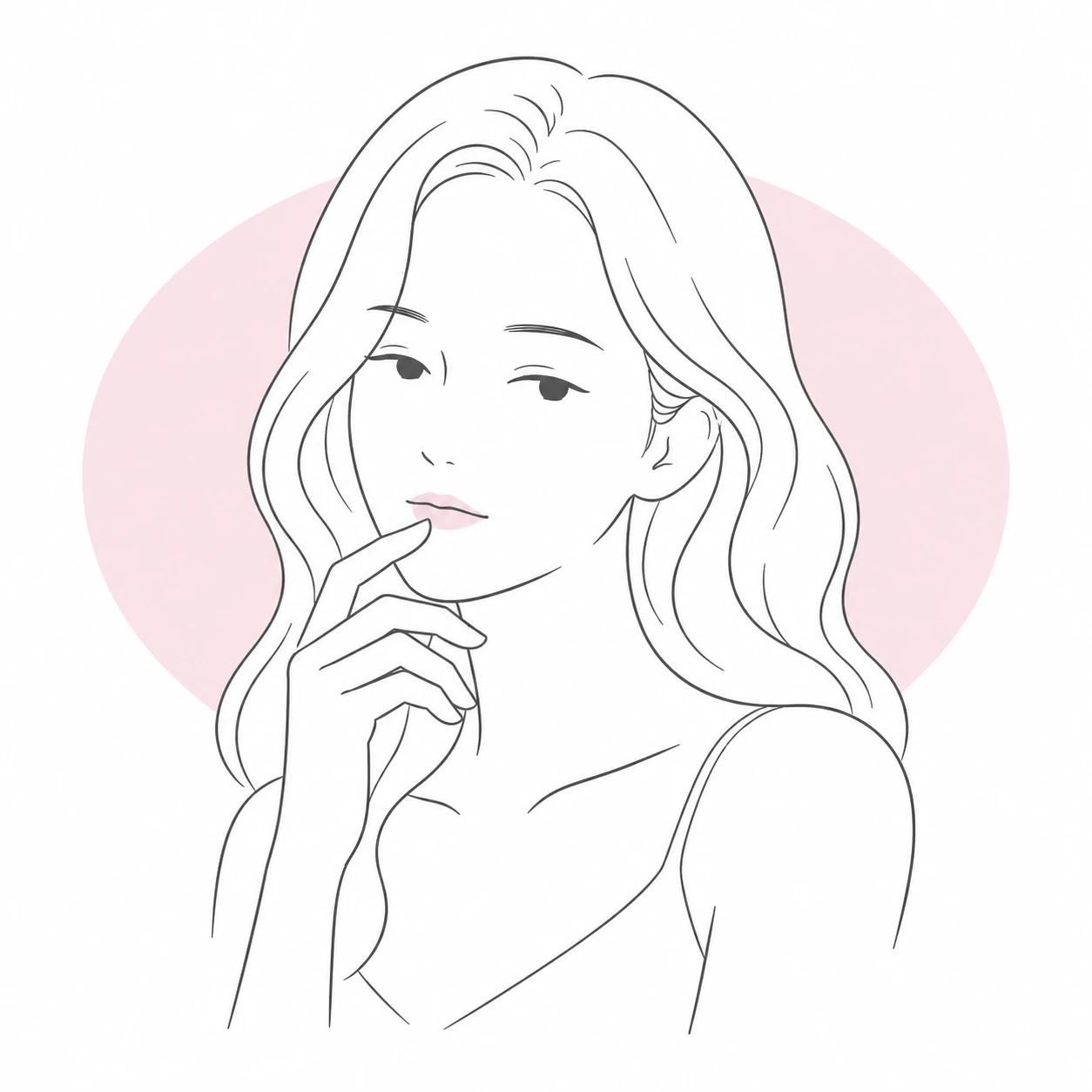 口元が寂しげ・冷たい印象に見えるお悩みのイラスト(イメージ)