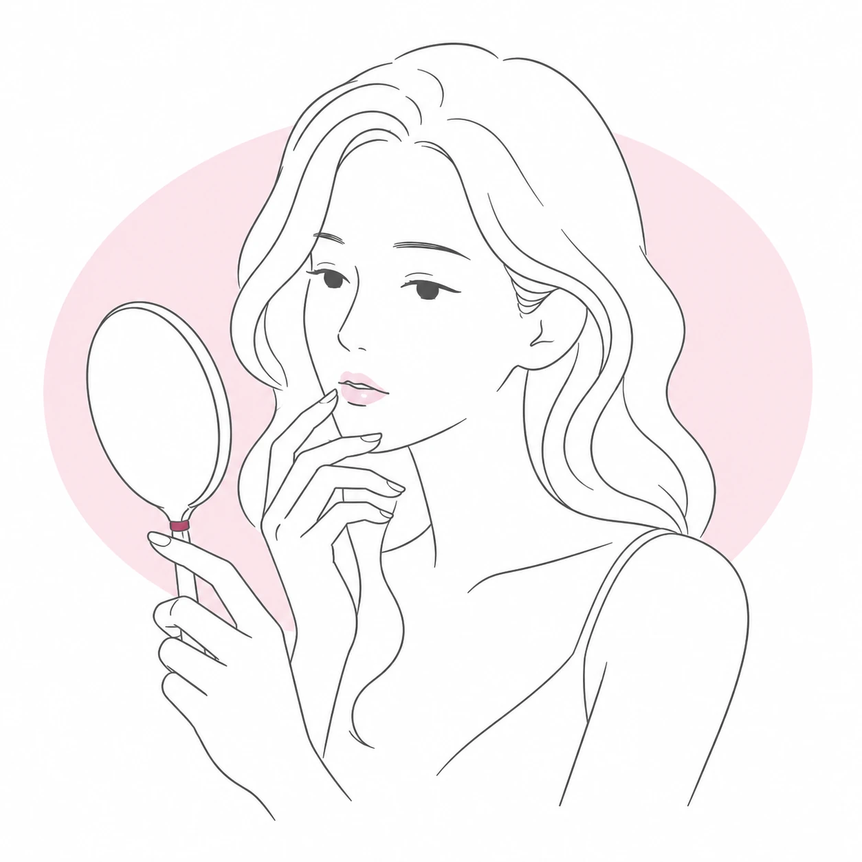 メイクやヒアルロン酸では理想のふっくら感が出せないお悩みのイラスト(イメージ)