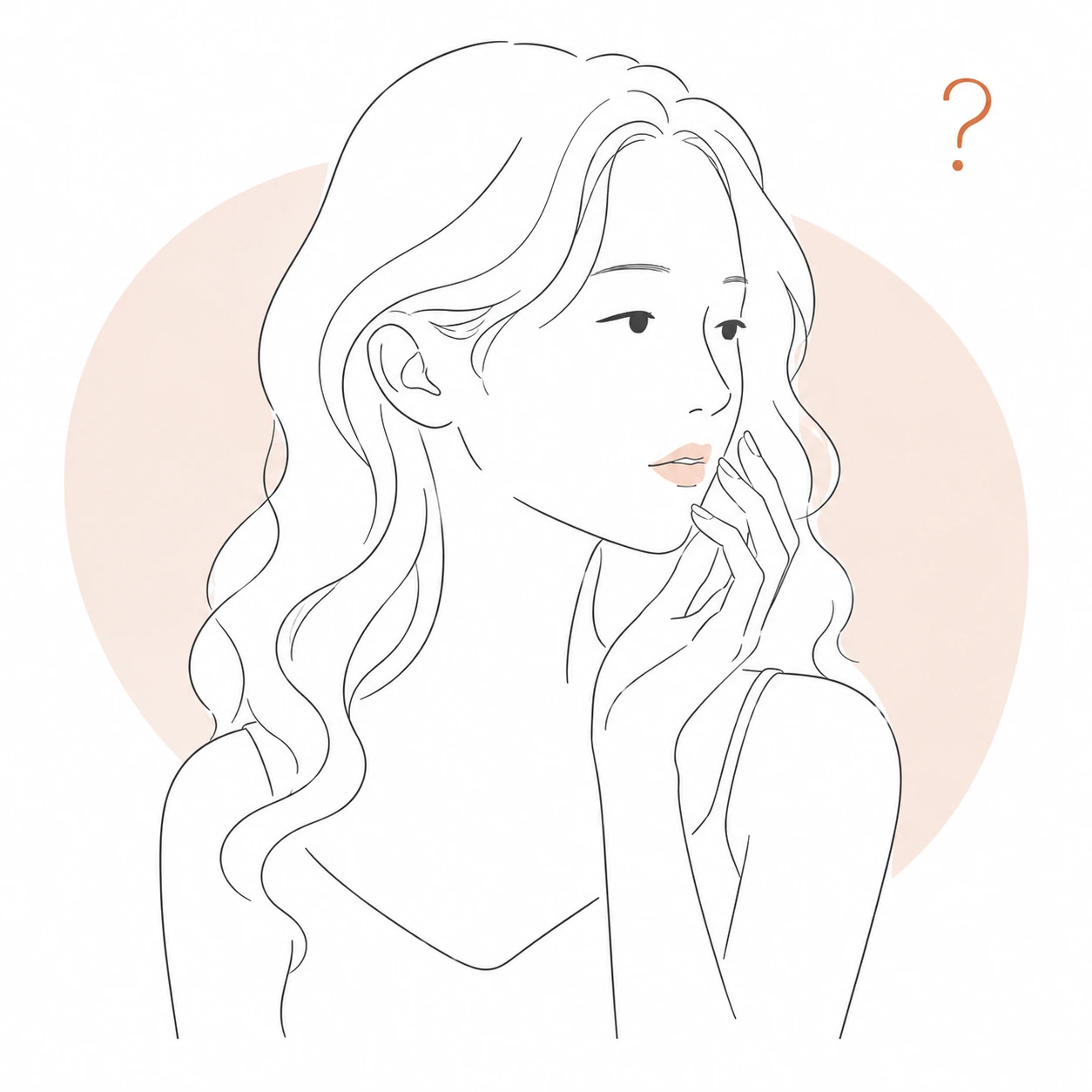 斜め顔・横顔だと口元が間延びして見えるお悩みのイラスト(イメージ)