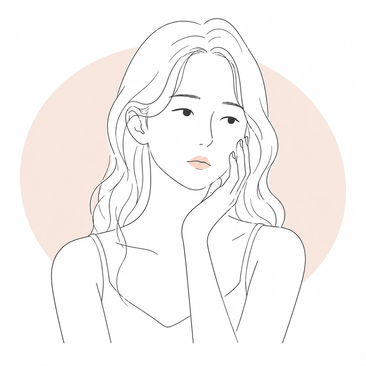 口角が下がって見え怒っている・疲れていると誤解されがちなお悩みのイラスト(イメージ)