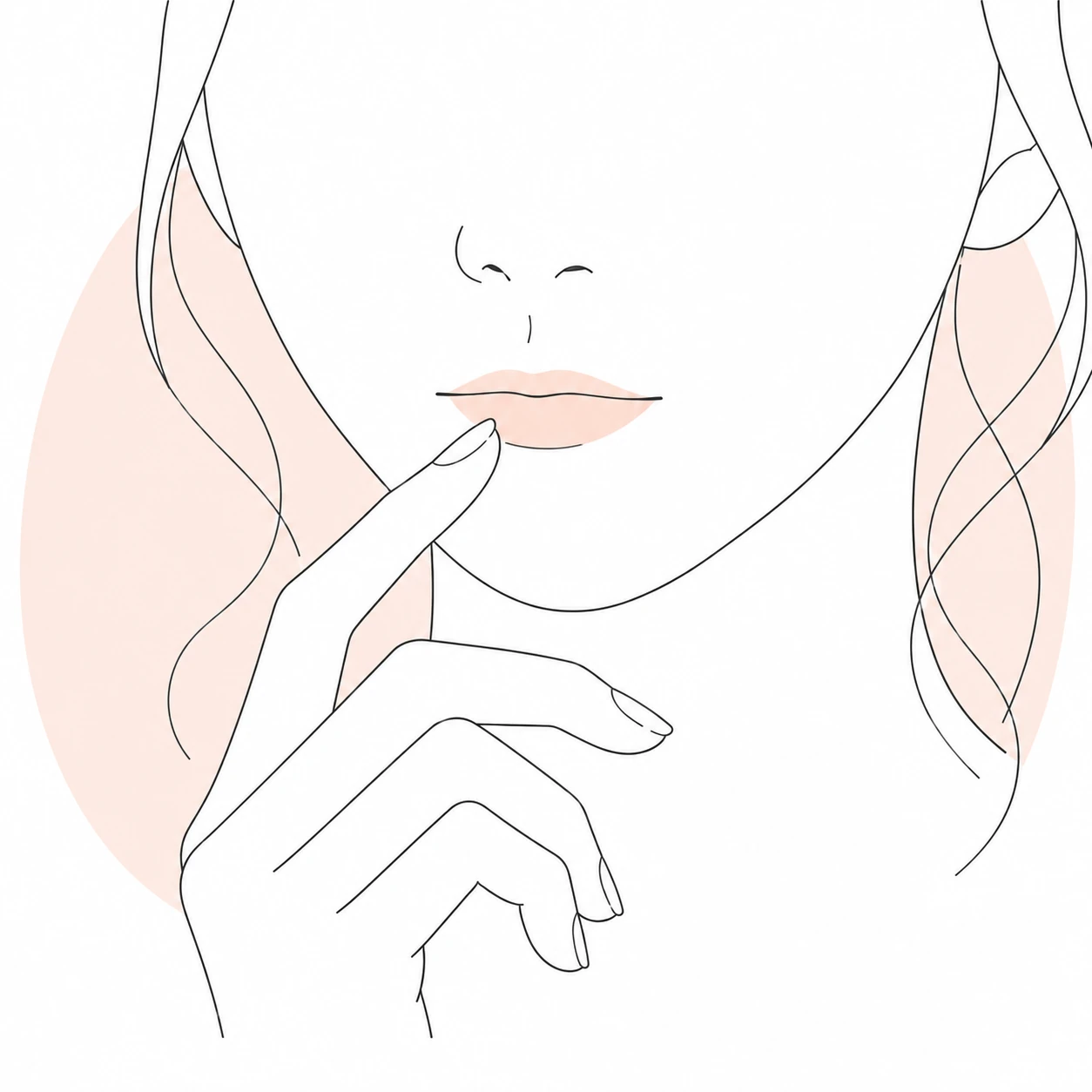 唇全体のボリュームを大きく増やしたい方の口元イラスト（イメージ）