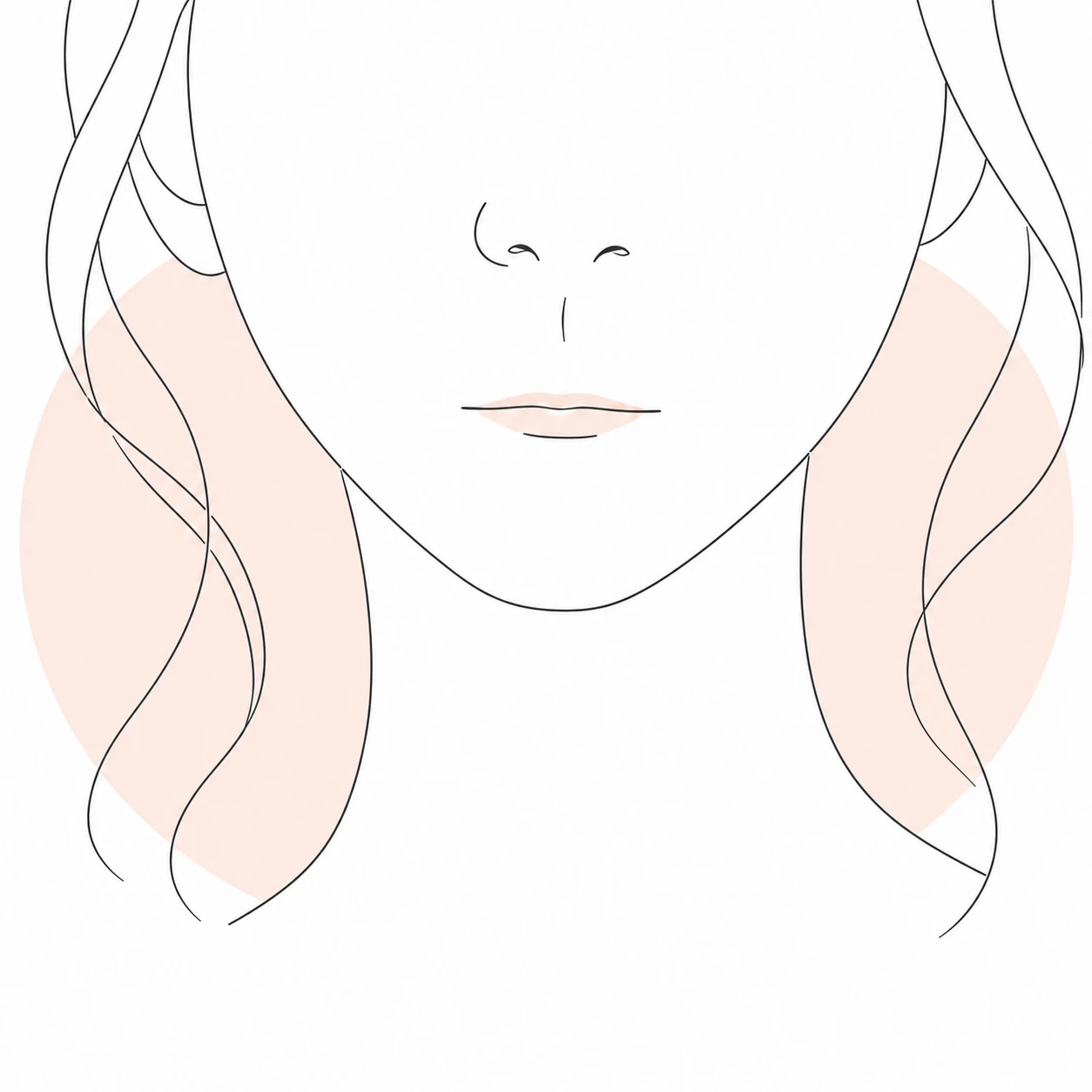 元々の唇が非常に薄い方の口元イラスト（イメージ）
