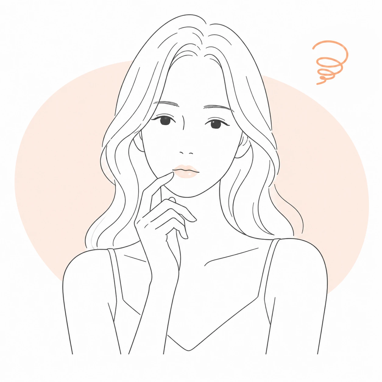 下唇が横一線でのっぺり見え立体感が欲しいお悩みのイラスト（イメージ）