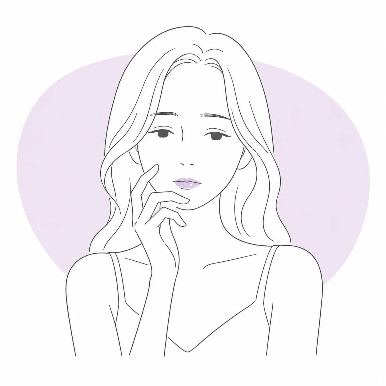 上唇が薄く笑っても前歯が見えにくいお悩みのイラスト(イメージ)