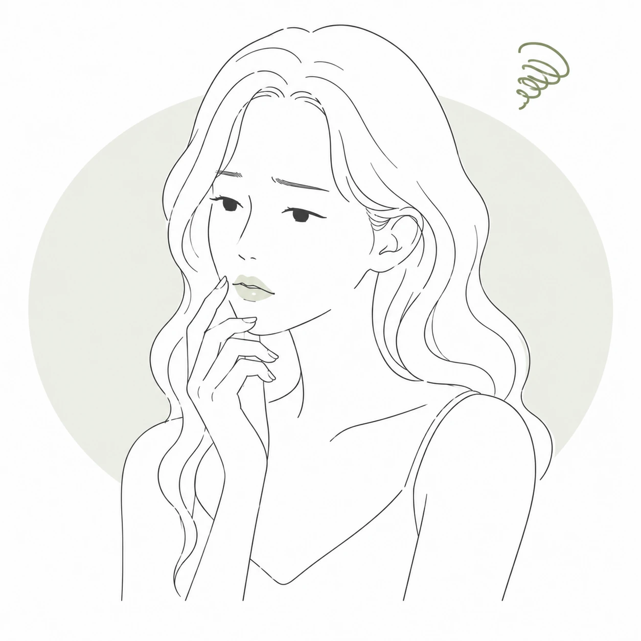 唇が厚ぼったく口元が目立ちすぎるお悩みのイラスト(イメージ)