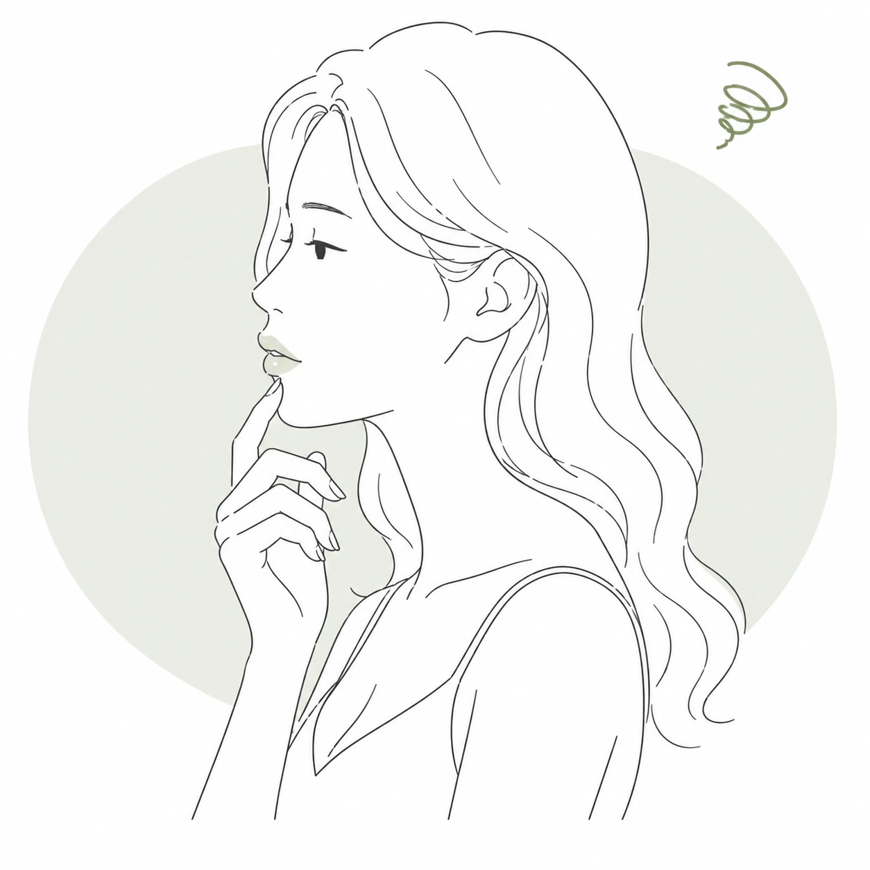 横顔・斜め顔で唇の突出感(口ゴボ感)が気になるお悩みのイラスト(イメージ)