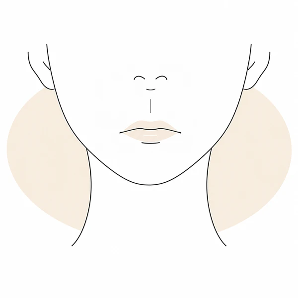 鼻の下が長く間延びして見えるお悩みのイラスト（イメージ）