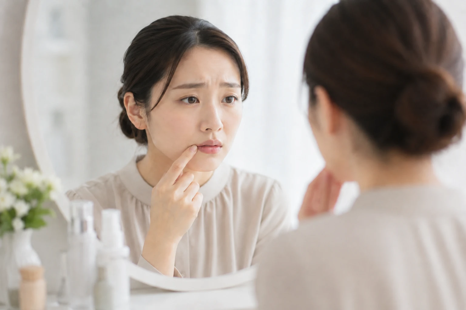 会話中の自然な表情のイメージ(イメージ写真・施術結果ではありません)